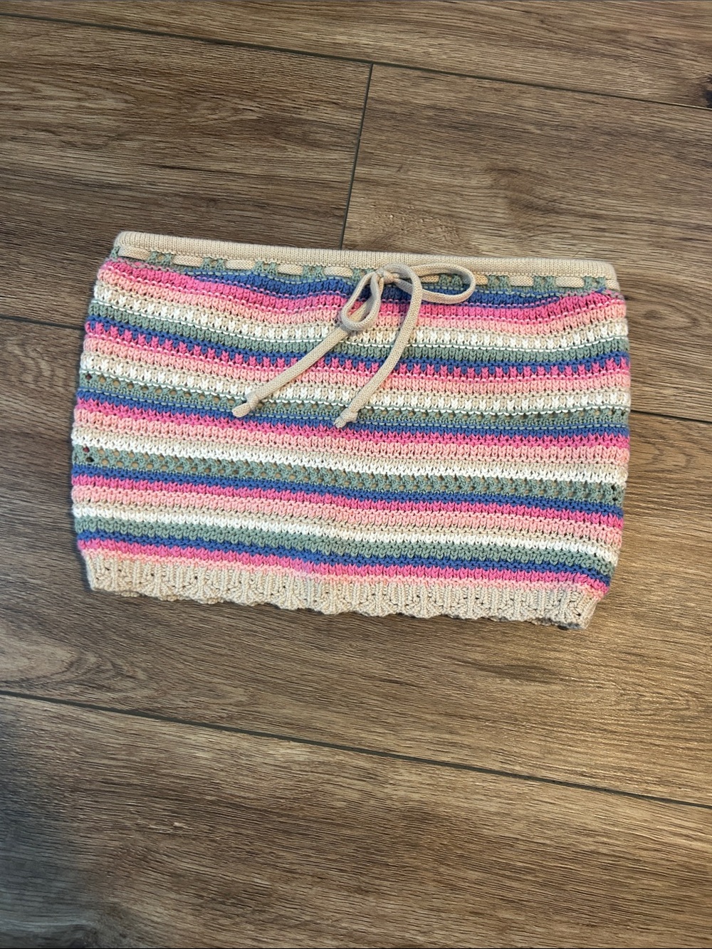 Hollister Multicolor Striped Crochet Tube Top